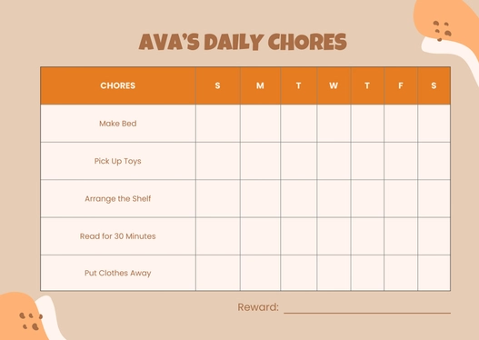 Kids Chore Responsibility Chart
