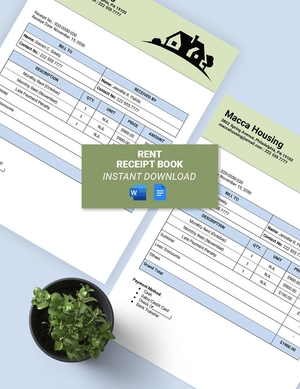 Rent Receipt Book Template