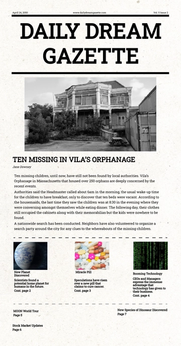 Free Blank Old Newspaper Template to Edit Online