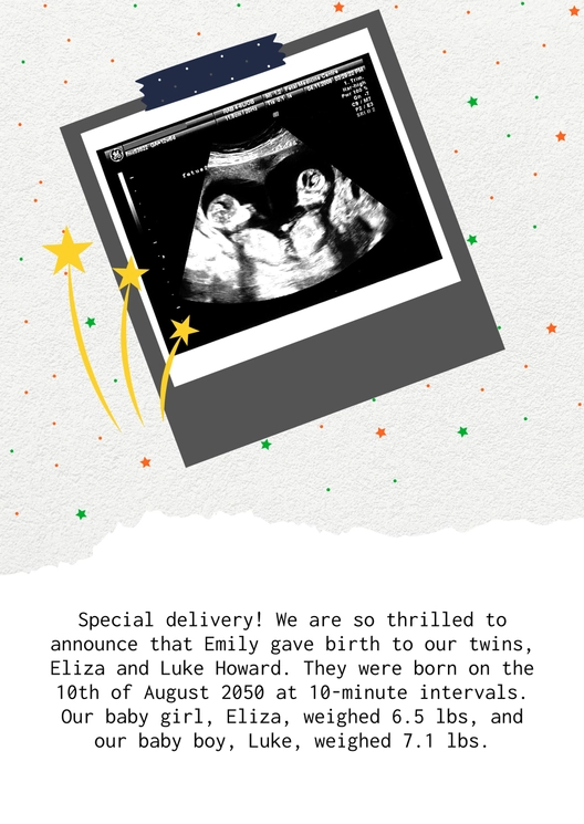 Twin Baby Announcement
