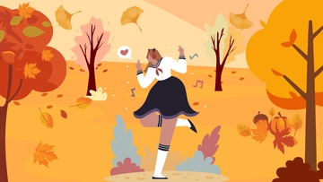 Free Anime Fall Background Template to Edit Online