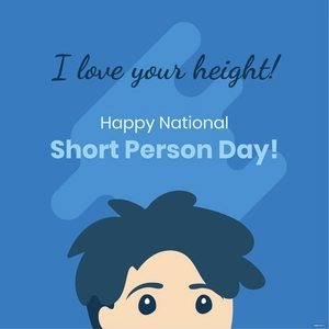National Short Person Day Wishes Vector