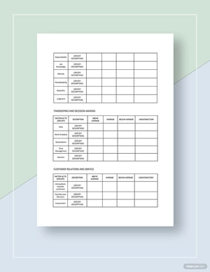 Restaurant Employee Performance Feedback Form Template
