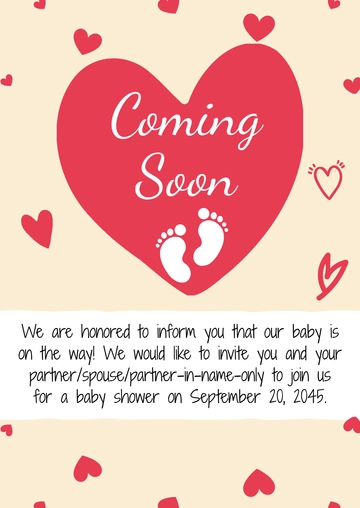 Free Baby Coming Soon Announcement Template to Edit Online