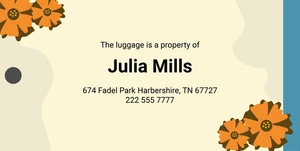 Floral Luggage Tag Template