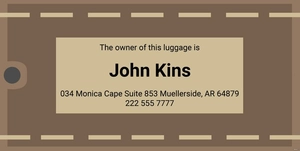 Leather Luggage Tag Template
