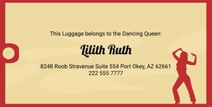 Dance Luggage Tag Template