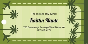 Travel Luggage Tag Template