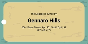 Vintage Luggage Tag Template