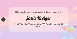 Watercolor Cocktail Luggage Tag Template