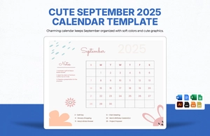 Cute September 2025 Calendar Template