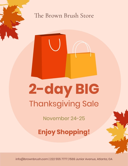 Sale Thanksgiving Day Flyer