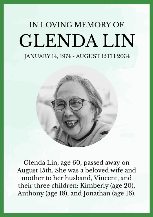 Watercolor Obituary Announcement