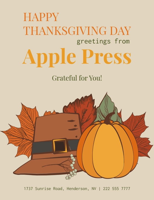 Happy Thanksgiving Day Flyer