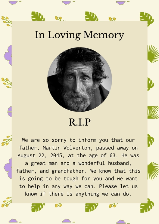 Funeral Announcement