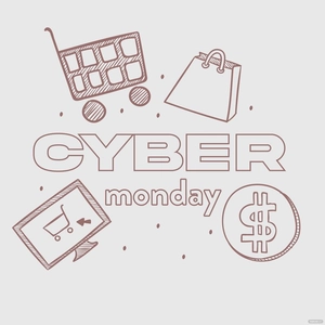 Cyber Monday Sketch Vector