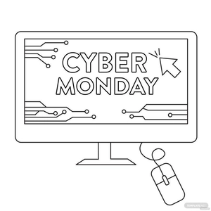 Cyber Monday Drawing Vector
