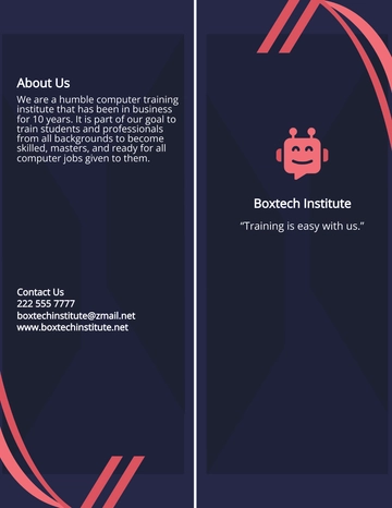 Free Computer Training Institute Brochure Template to Edit Online