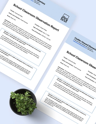 School Classroom Observation Report Template School Classroom Observation Report Template