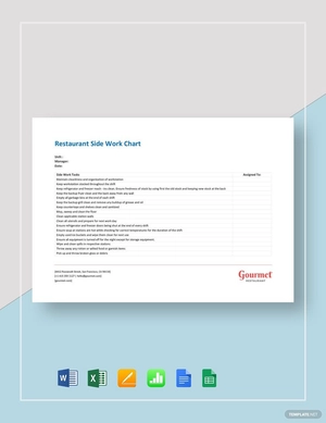 Restaurant Side Work Chart Template