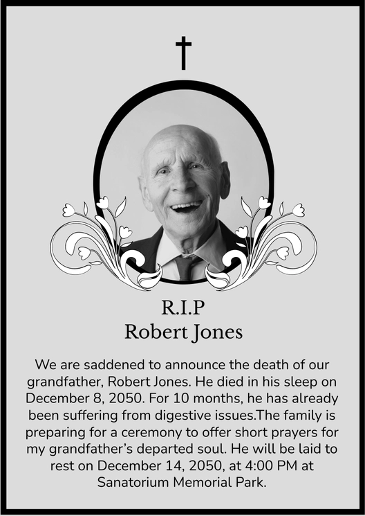 Bordered Death Announcement