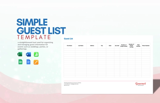 Simple Guest List Template