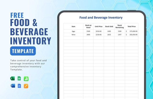 Food & Beverage Inventory Template Food & Beverage Inventory Template