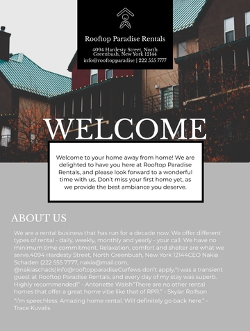 Free Rental Welcome Book Template to Edit Online