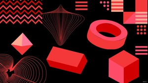 Red And Black Geometric Background