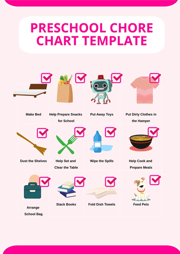 Preschool Chores Chart Template