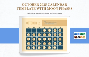 October 2025 Calendar Template With Moon Phases