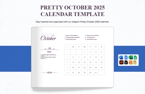 Pretty October 2025 Calendar