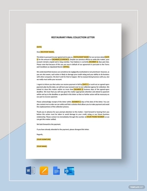 Restaurant Final Collection Letter