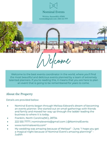 Free Wedding Welcome Book Template to Edit Online