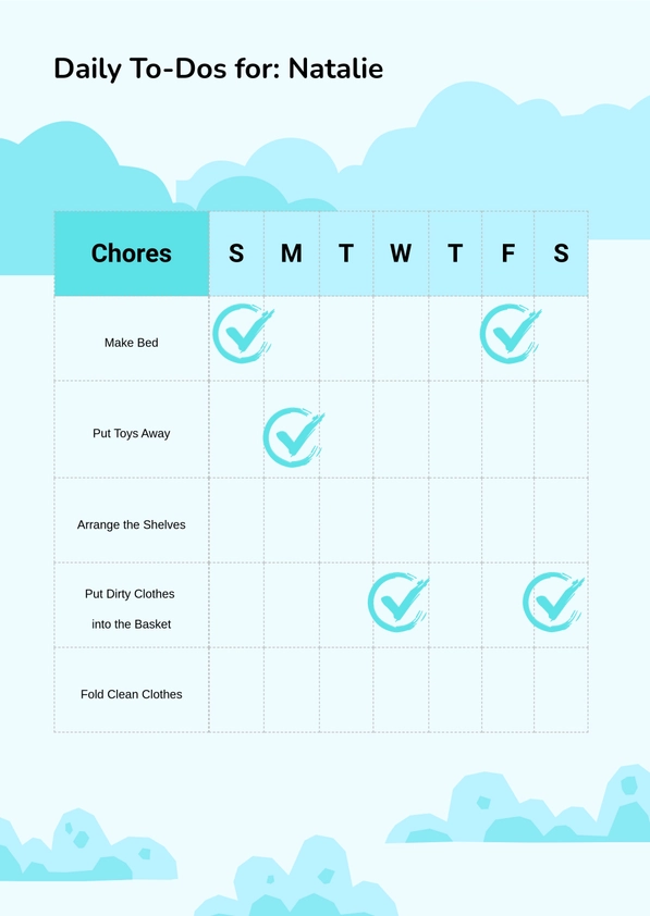 Daily Chore Chart For Kids