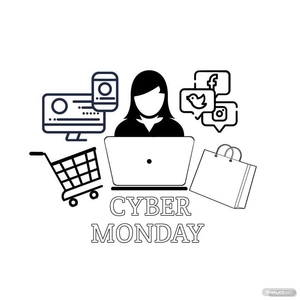 Cyber Monday Cartoon Drawing