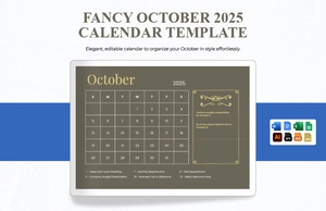 Fancy October 2025 Calendar