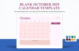 Blank October 2025 Calendar Template Blank October 2025 Calendar Template