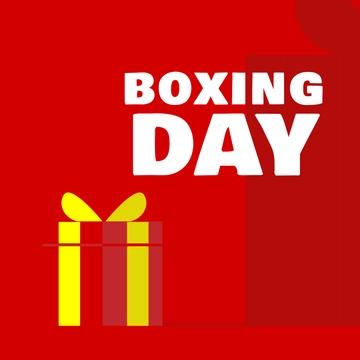 Free Boxing Day Flat Design Clipart Template to Edit Online