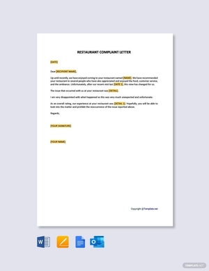 Restaurant Complaint Letter