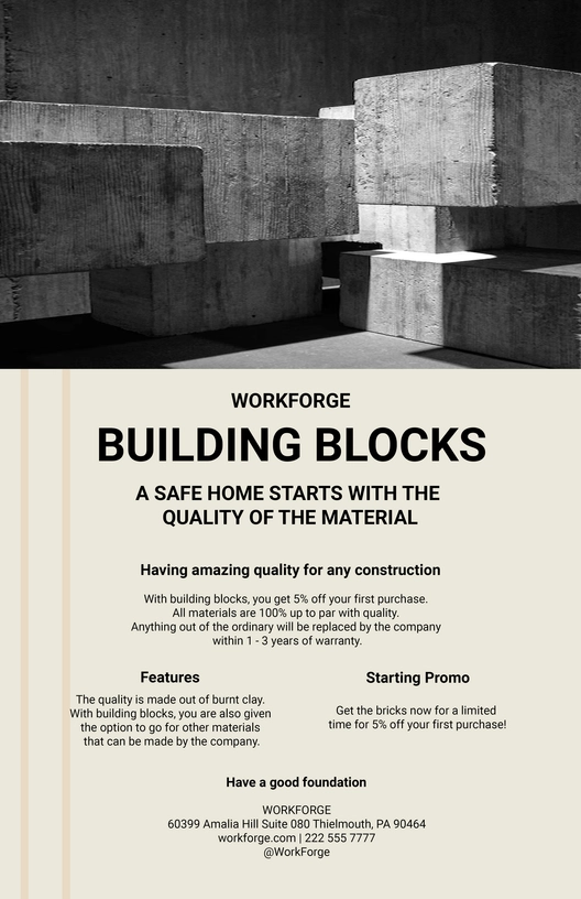 Construction Product Sell Sheet Template