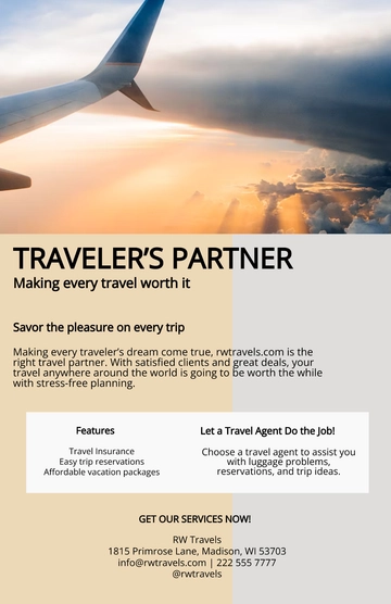 Free Travel Website Product Sell Sheet Template to Edit Online