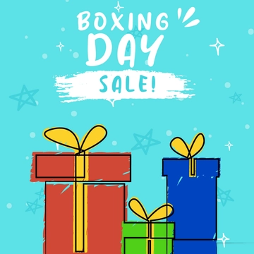 Free Boxing Day Drawing Clipart Template to Edit Online