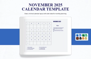 November 2025 Calendar Template