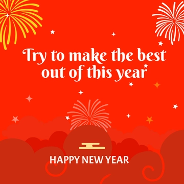 Free New Year's Day Wishes Clipart Template to Edit Online