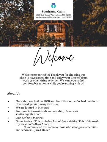 Free Digital Welcome Book Template to Edit Online