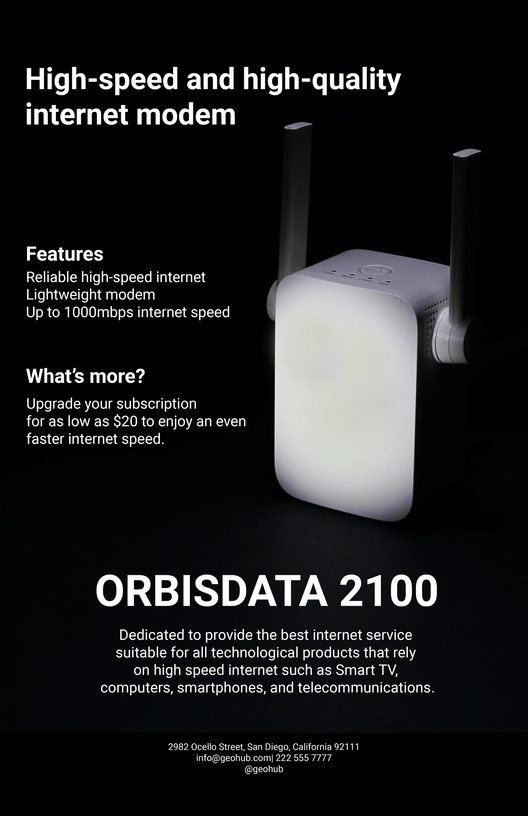 Satellite Modem Product Sell Sheet Template