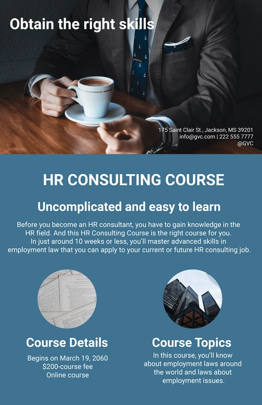 HR Consulting Course Product Sell Sheet Template