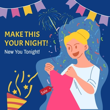 Free New Year's Eve Sale Clipart Template to Edit Online