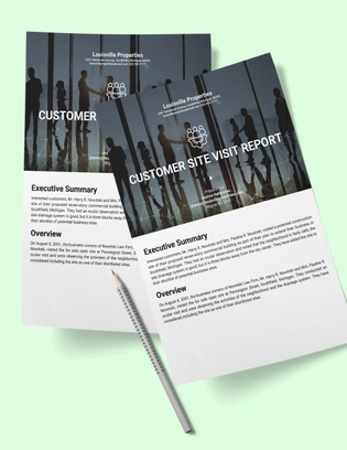 Customer Site Visit Report Template